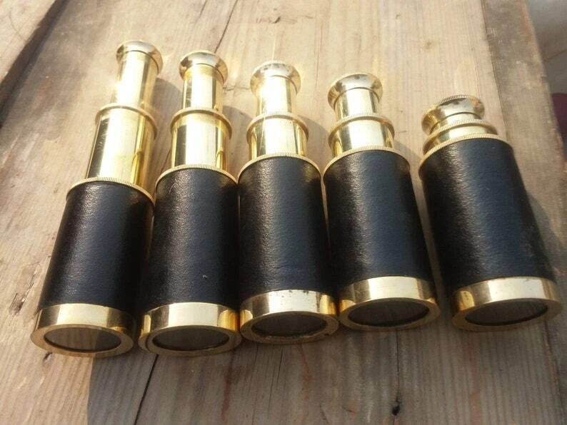 Juego de 6 telescopios marítimos victorianos antiguos marinos de latón espía pirata de 6" vintage Foto 4 de 4