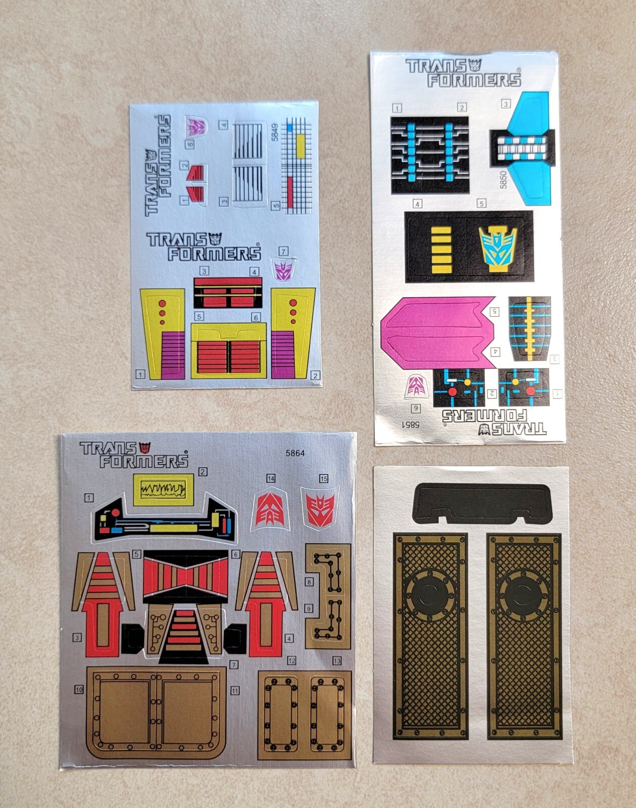 TRANSFORMERS G1 BRUTICUS STICKER SHEET RARE DECEPTICON COMBATICONS LABELS DECALS