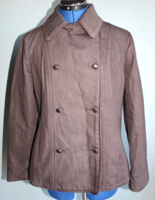 Vintage Giorgio Armani Y2K Size 10 Brown Wool Blend Double Breasted Jacket Italy