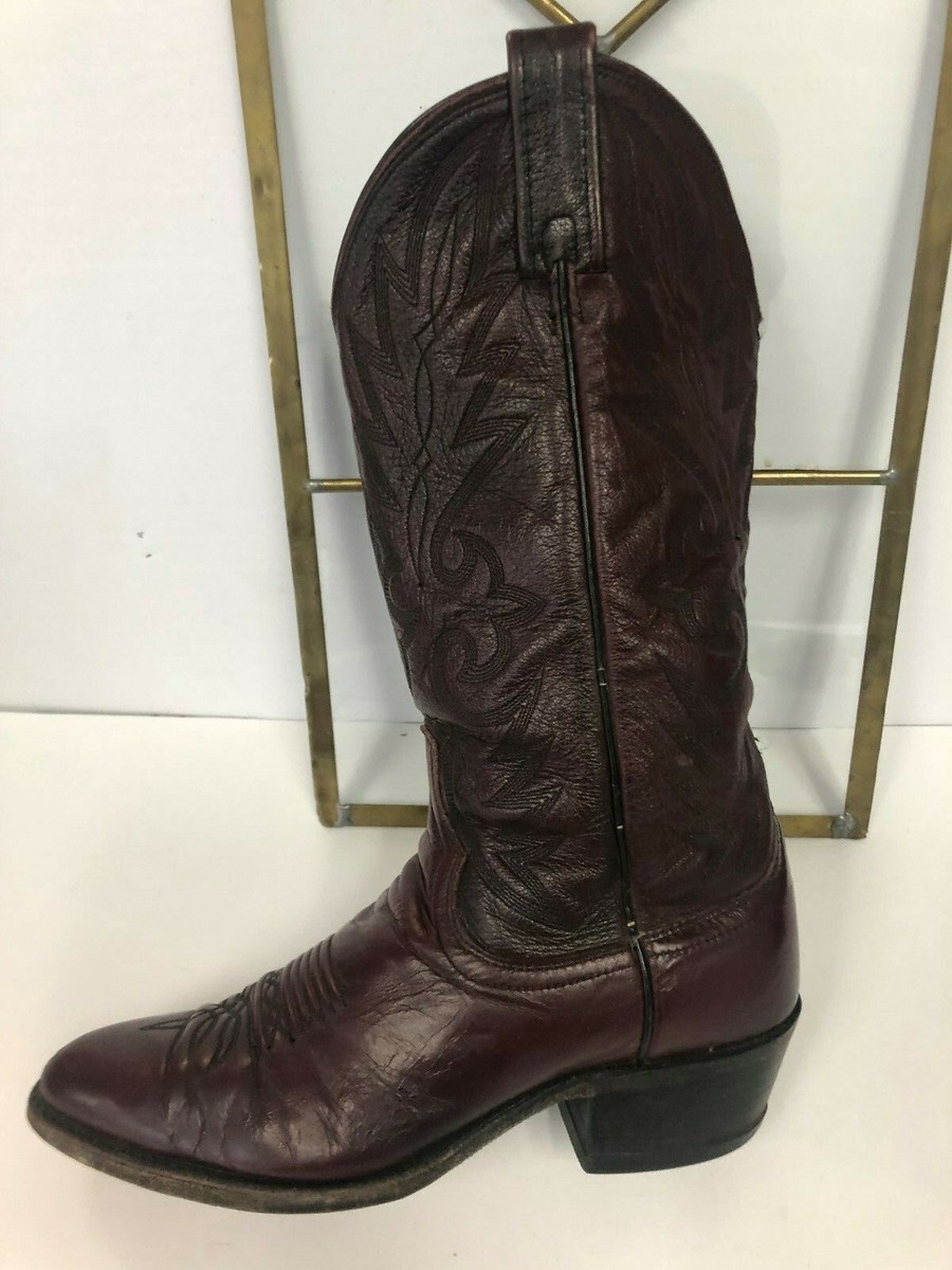 Dan Post 16773 Burgundy Leather Cowboy Western Boots Mens Size 7.5