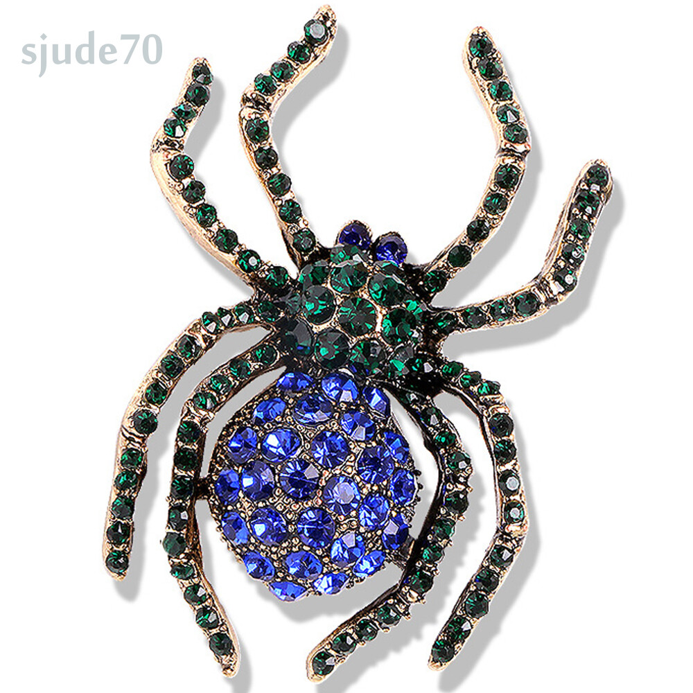Fashion Brooch For Sweaters Black Rhinestone Spider Pin, Spider Brooch ...