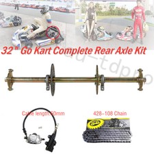 32" Go Kart Complete Rear Axle Assembly Brake Disc Sprocket Chain ATV Quad Bike