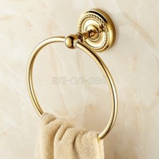 Gold Color Brass Towel Ring Holder Hanger Bathroom Hardware Accessory aba605