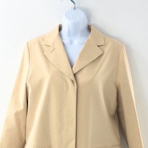 Abrigo de mujer Brooks Brothers trinchera largo forrado a cuadros algodón botones ocultos talla M - Imagen 2 de 14