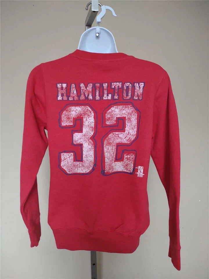 Nueva Sudadera Roja Remendada Texas Rangers #32 Josh Hamilton Jóvenes Niñas Talla M Foto 3 de 4