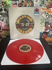 GUNS N ROSES Greatest Hits VG  RED ROSE VINYL W/HYPE STICKER
