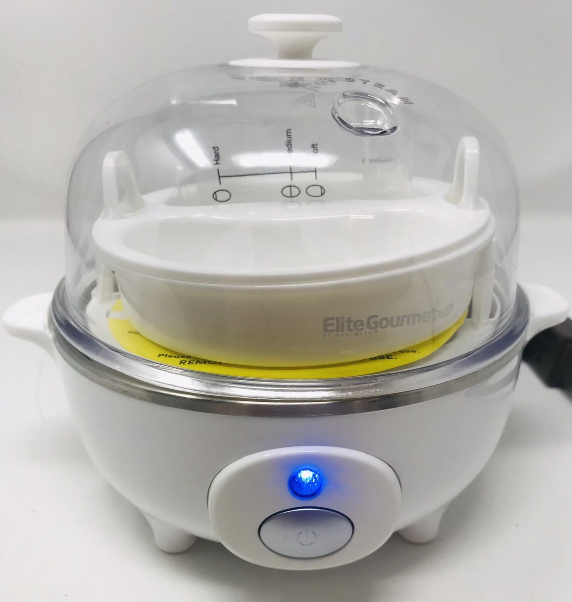 Elite Cuisine Electric Egg Poacher Omelet Soft Medium Hard-Boiled Egg Cooker