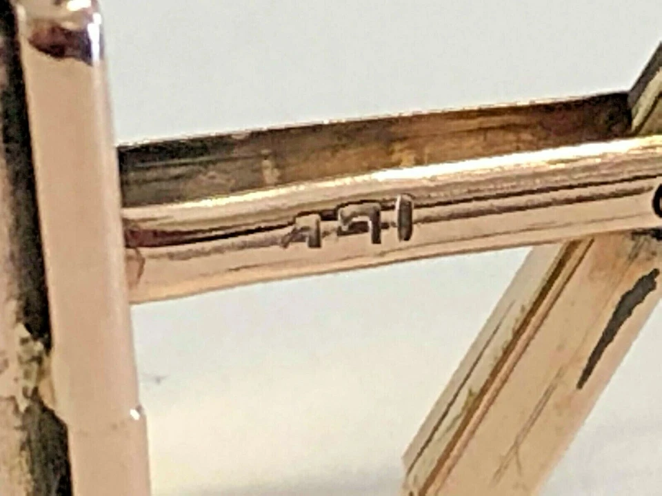 Gemelos Jerusalén oro rosa macizo 14K ónix 9,7 gramos Foto 3 de 4