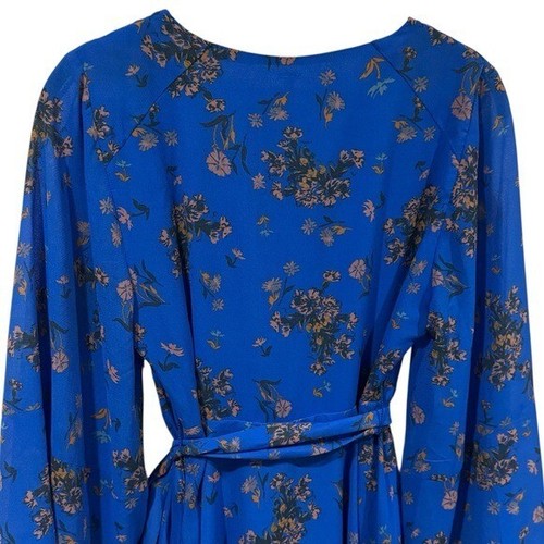 Free People Lilou Printed Bell Sleeve Dress in Cobalt Combo Fairycore Size S - Bild 7 von 13