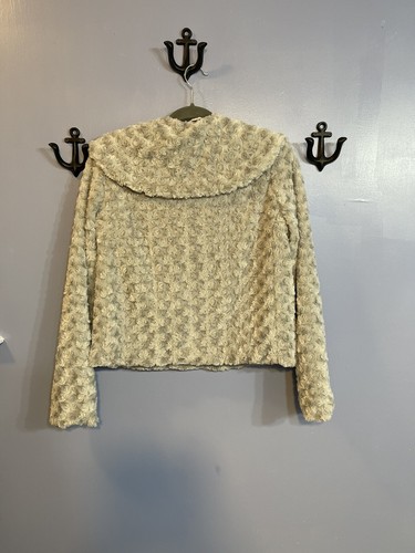 Fever Coat Faux Fur Ivory Rosette Size S Jacket - Picture 6 of 6