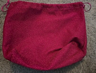 IPSY Glam Burgandy Metallic Drawstring Pouch  2024