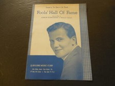 Fools' Hall Of Fame Sheet Music Recorded By Pat Boone 1959 Dot Records ID:25452