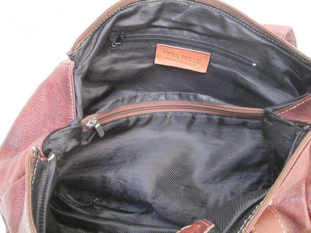 Sac à Main Vintage FIORENZO CASTELLI En Cuir Marron - Authentique, Porté épaule - Occasion