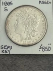 Semi-KEY 1885-S MORGAN SILVER DOLLAR, Choice UNCIRCULATED AND NEVER CLEANED