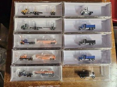 N scale Trainworx Kenworth W900 log dump truck Peterbilt 351 tanker Cascada 