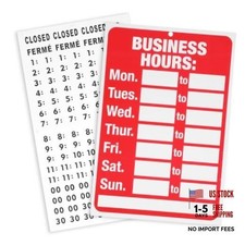 2 Pcs Business Hours Open Closed Sign Kit for Glass Window Door  Ideal Hour