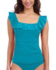 Profile By Gottex Tutti Frutti Square Neck Ruffle Tankini Women's