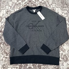 NWT Calvin Klein Jeans Monogram Logo Cotton Knit Blend Sweatshirt Men  s M. B2
