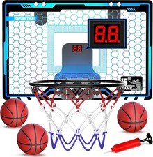 Indoor Mini Basketball Hoop Kids Basketball Hoops Over The Door W/ LED Lighting