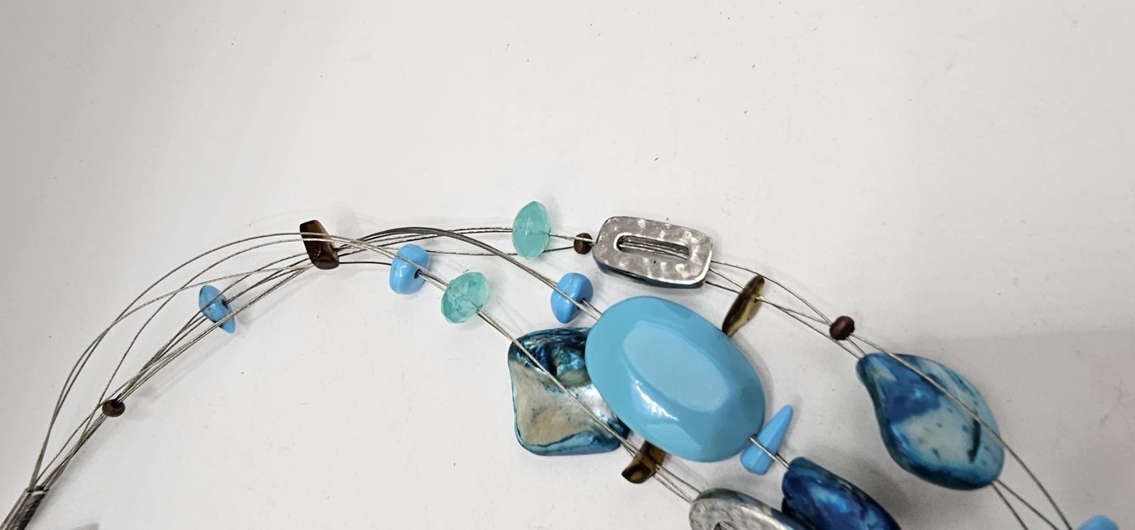 Jane Brown Multi-Strand Statement Necklace - Turq… - image 6