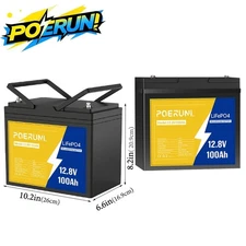 12V 100Ah LiFePO4 Lithium Battery BMS Deep Cycle for RV Marine Solar Off-grid