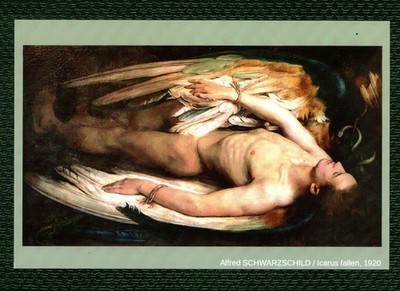 POSTCARD / Alfred SCHWARZSCHILD / Icarus fallen / 1920