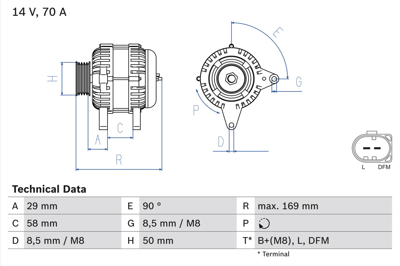 BOSCH 0 986 048 891 Alternator for SEAT,SKODA,VW