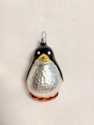 Inge Glas Glass Christmas Ornament Chubby Penguin ~ Made in West Germany