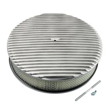 14"x3" Aluminum Polished Full Finned Round Air Cleaner Assembly For Chevy Ford