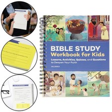 Bible Study Workbook for Kids: Lessons Activities Quizzes Questions A4 Portable