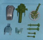 vintage G.I. GI JOE gijoe SILVER MIRAGE MOTORCYCLE PARTS LOT #9 missiles + more