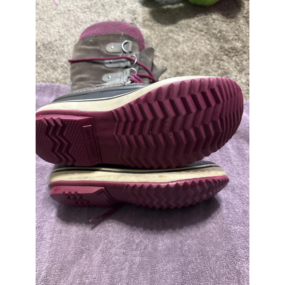 Botas SOREL Joan of Arctic Tejidas Impermeables Gris Granate NL2084-051 Mujer’s 7.5 Foto 3 de 4