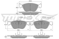 Bremsbelagsatz Scheibenbremse Tomex Brakes TX 15-05 FüR Fiat Marea Weekend Bravo