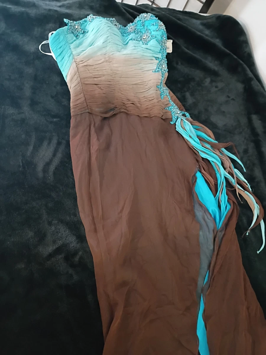 turquoise and brown prom dresses Vintage for Women for sale dark turquoise prom dress Buy Cobalt Blue Linen Coupon Eligible V Neckline Sleeves Size:XLarge