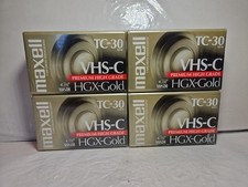 4 Maxell VHS-C HGX-Gold TC-30 Premium High Grade New Sealed