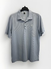 Adidas Golf Polo Shirt Men  s Large Blue Striped Short Sleeve Performance Casual