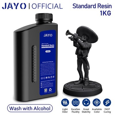 JAYO 1KG Black Photopolymer Resin Low Odor 405nm UV Standard LCD/SLA 3D Printer