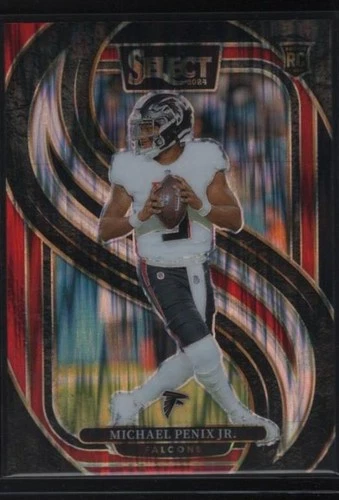 2024 Panini Select #110 Michael Penix Jr. Black &amp; Red Prizm Shock