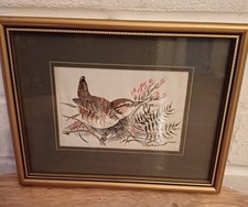 J&J Cash's of Coventry Vintage Silk Woven Wren Picture 19cm X 15cm