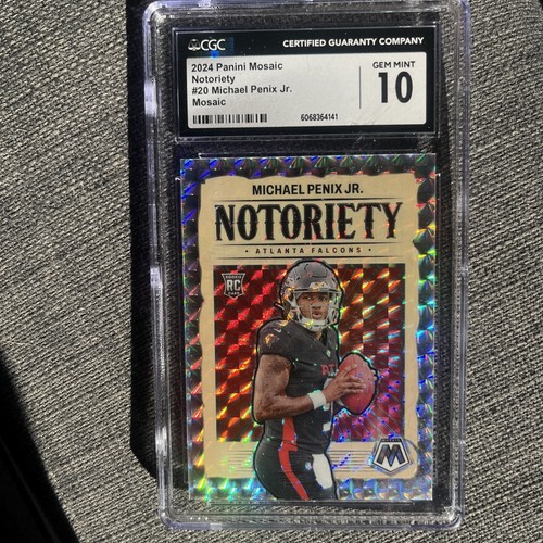 2024 Panini Mosaic Notoriety Michael Penix Jr. #20 GEM MINT CGC 10