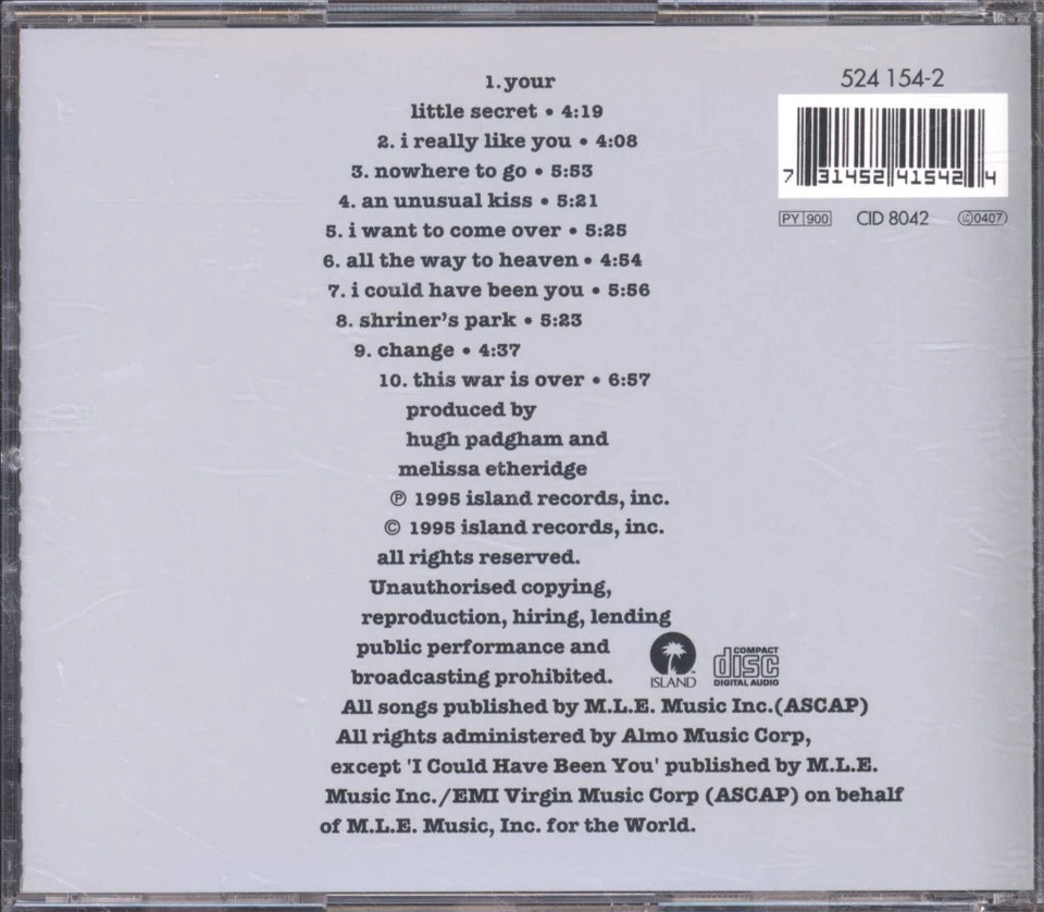Melissa Etheridge Your Little Secret CD Europe Island 1995 5241542 - Bild 2 von 3