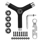 Skateboard Repair Kit Y Shaped Aluminum Tool with 4 Bearings for Longboard