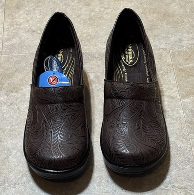 Easy Works Clogs Women's Size 11WW Lyndee Slip Resistant Brown Tool