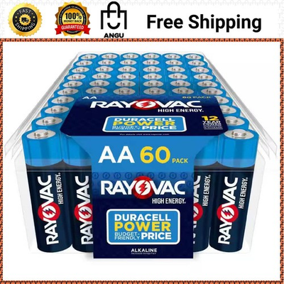 #ad High Energy AA Batteries 60 Pack Double a Alkaline Batteries $27.99