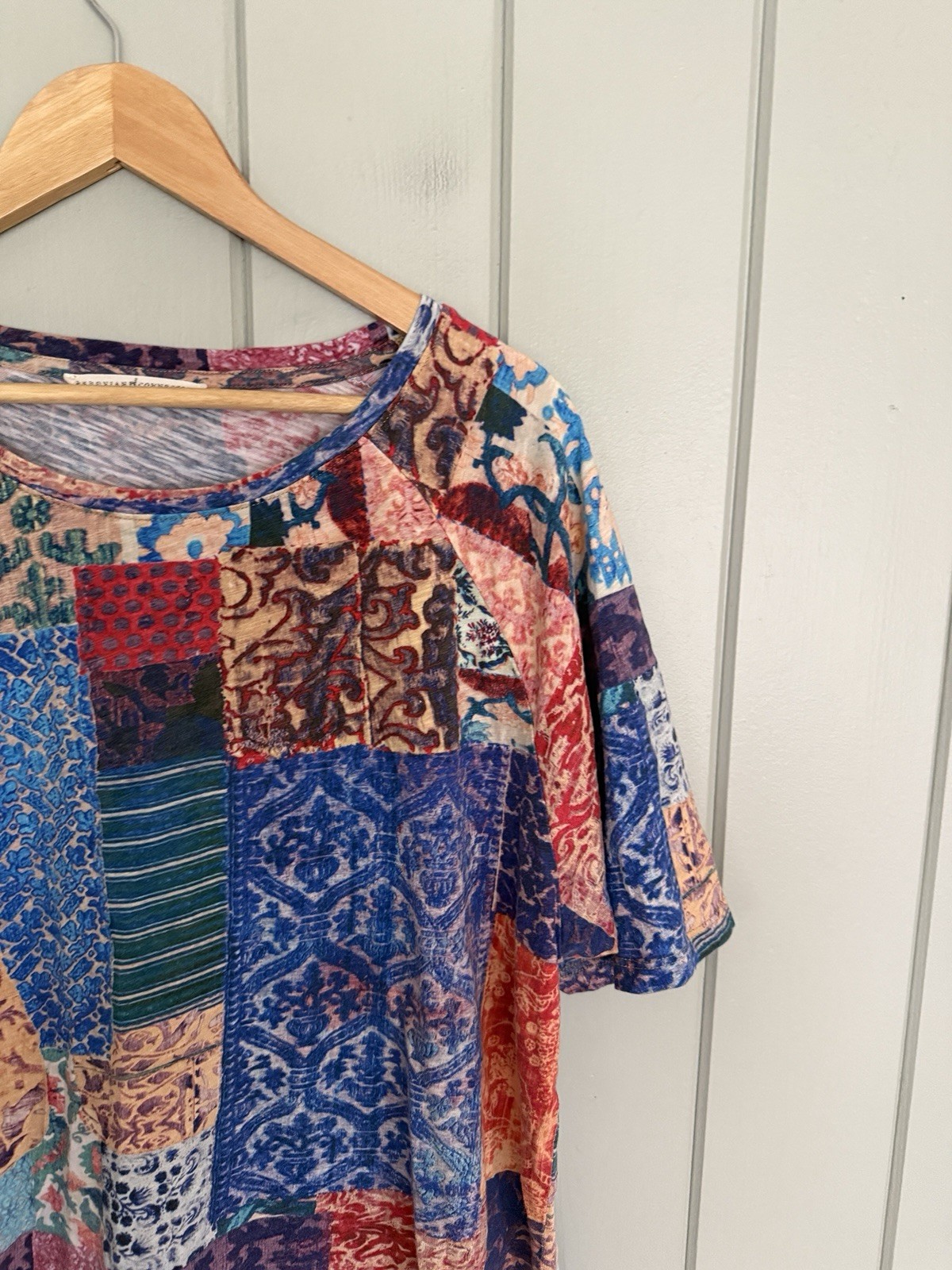 Peruvian Connection Patchwork Print Cotton Tee To… - image 3