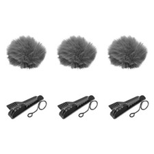 Microphone Cover Furry Windscreen Mic Cover for 0.5-1.2mm Microphone 1 Set, Grey