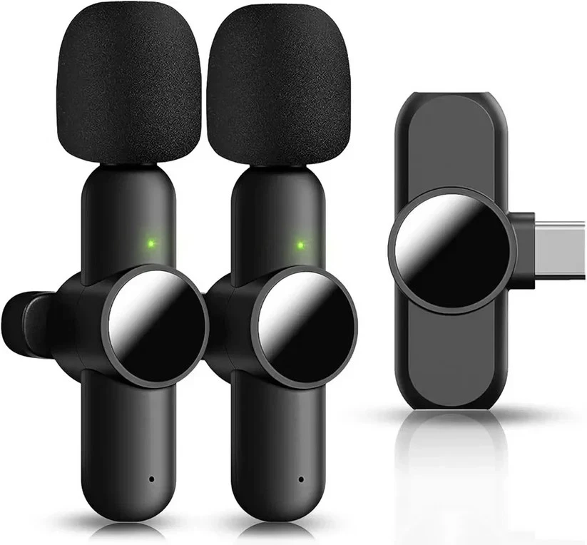 Microfono Lavalier Wireless USB-C per Android - Kit 2 Trasmettitori + 1 Ricevitore