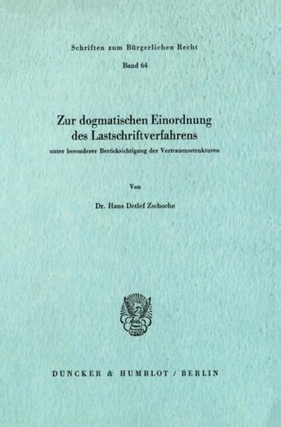 Zur Dogmatischen Einordnung Des Lastschriftverfahrens Unter Besonderer BerüCksic-image