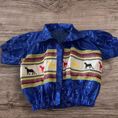 Rare Vintage Seminole Native American Sequin Handmade Patchwork Jacket Shirt