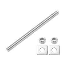 M12 x 170mm Fully Threaded Rod Silver 304 Stainless Steel with Nuts and Washers